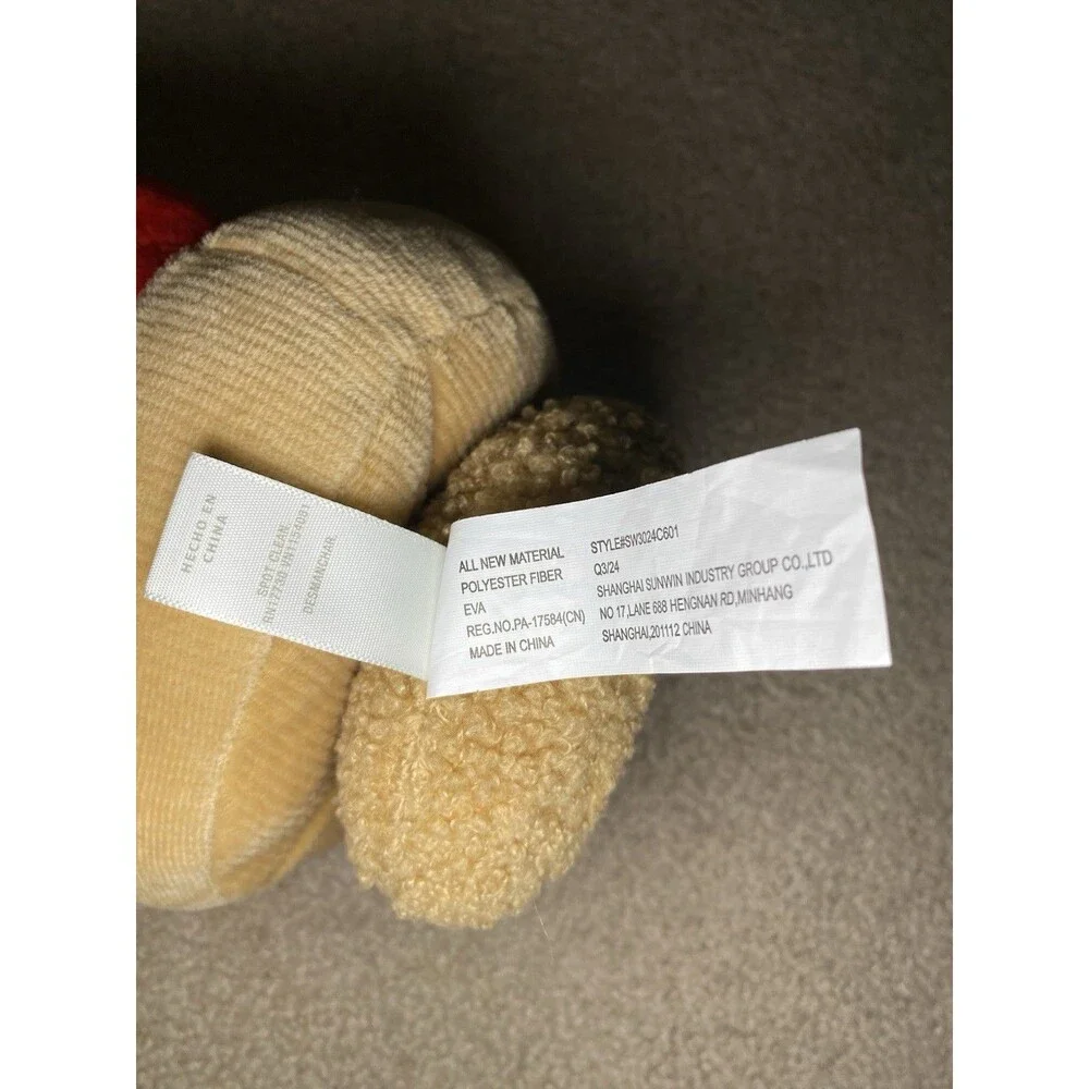Cloud Island Plush Teddy Bear Ring Stacker Baby Sensory Toy Brown Red New